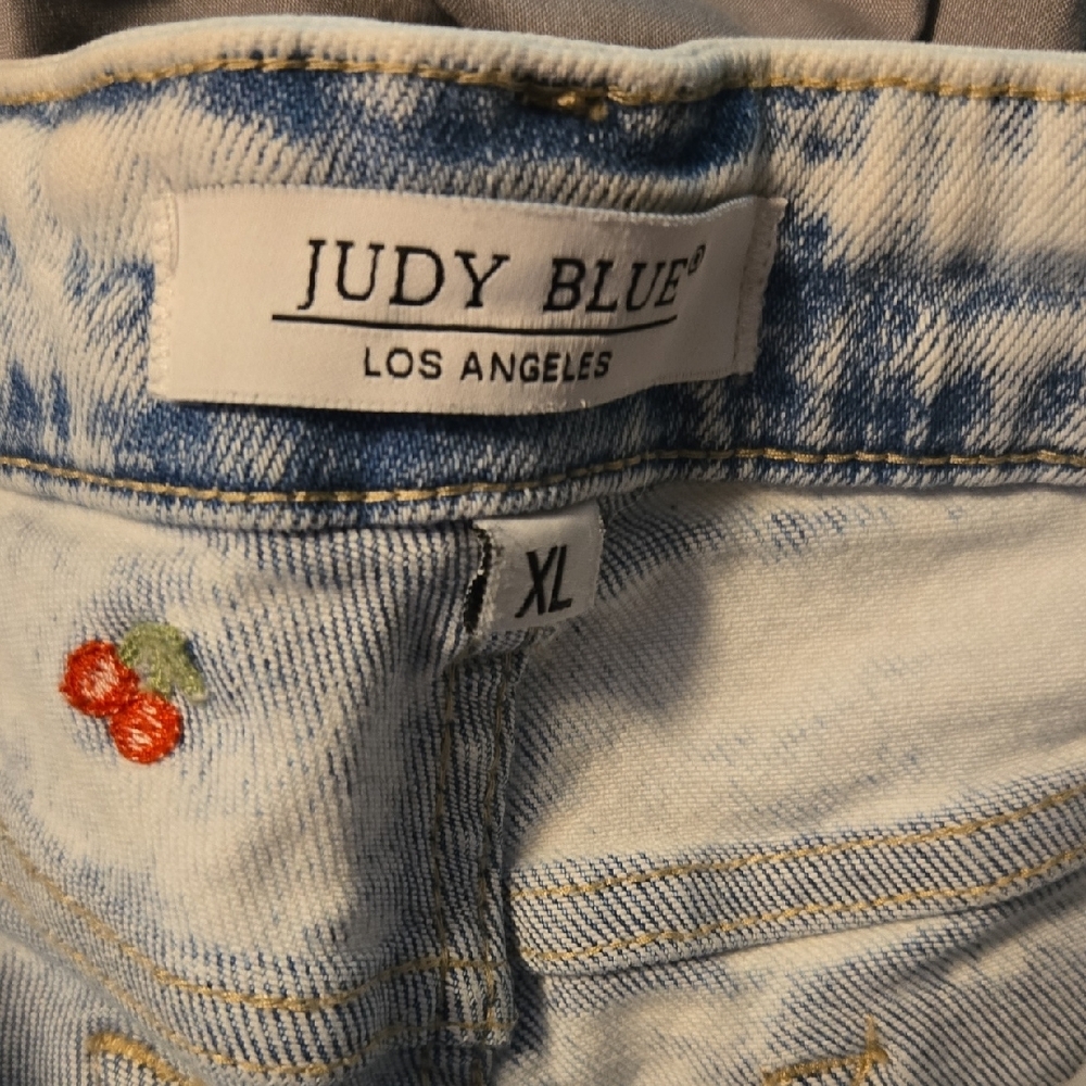 Judy Blue Distressed Blue Jean Shorts - Picture 2 of 5